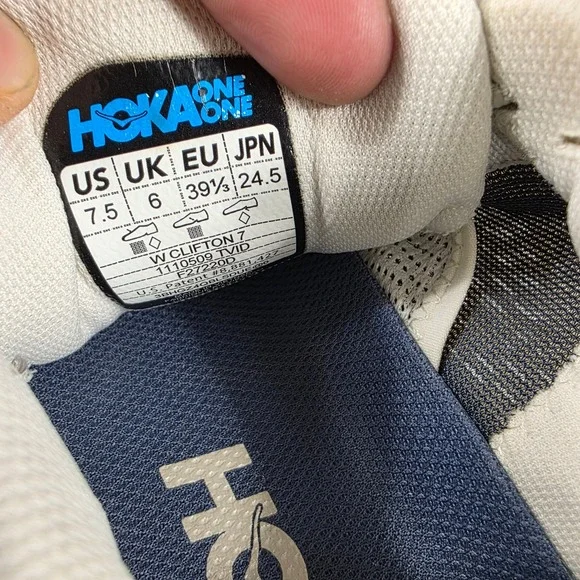 Hoka Athletic Shoes in Cream and Navy - Picture 8 of 8